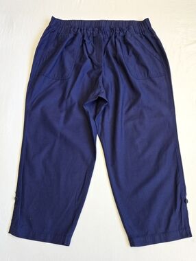 Talbots Nwt Crop Cropped Pants Blue Elastic Waist 22 Petite READ